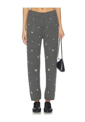 SIMKHAI Kandace Embellished Jogger in Charcoal. Size M. Also in S, XS.