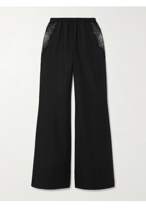 Gabriela Hearst - Enrica Lace-trimmed Cashmere Wide-leg Pants - Black - IT40,IT42,IT44,IT46