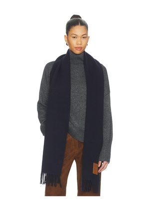 Ganni Double Face Solid Scarf in Navy.