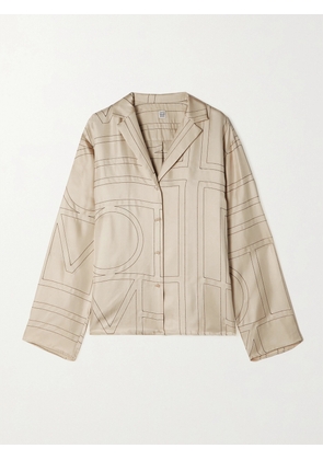 TOTEME - Embroidered Silk-twill Shirt - Ivory - DK30,DK32,DK34,DK36,DK38,DK40,DK42,DK44