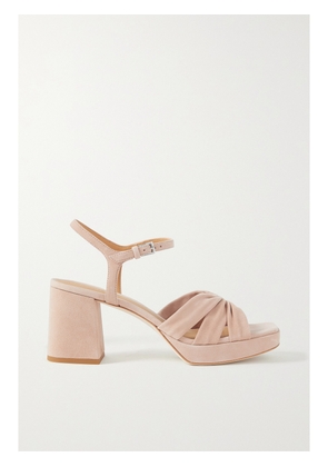 REFORMATION - Maize Ruched Suede Platform Sandals - Pink - US5,US5.5,US6,US6.5,US7,US7.5,US8,US8.5,US9,US9.5,US10,US10.5,US11