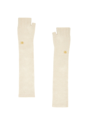 Ganni Yak Mix Gloves in Cream.