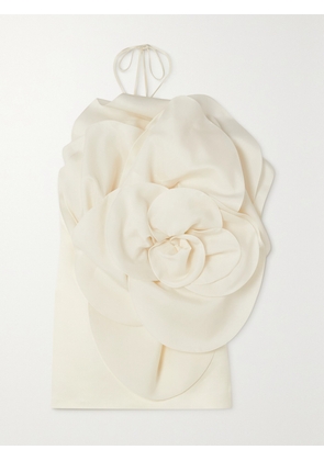 Magda Butrym - Appliquéd Silk-organza And Satin Mini Dress - Ivory - FR 34,FR 36,FR 38,FR 40,FR 42