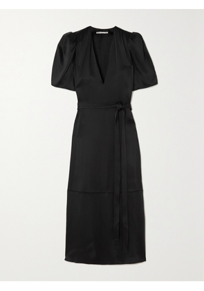 Stella McCartney - Belted Satin Midi Dress - Black - IT34,IT36,IT38,IT40,IT42,IT44,IT46,IT48,IT50