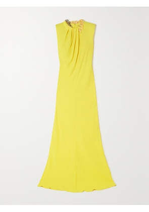 Stella McCartney - Chain-embellished Crepe Gown - Yellow - IT38,IT40,IT42,IT44,IT46,IT48