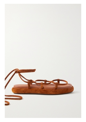 KHAITE - Alba Leather-trimmed Suede Sandals - Brown - IT36,IT36.5,IT37,IT37.5,IT38,IT38.5,IT39,IT39.5,IT40,IT40.5,IT41