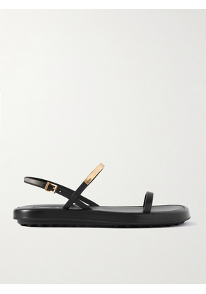 Tod's - Embellished Leather Slingback Sandals - Black - IT36,IT36.5,IT37,IT37.5,IT38,IT38.5,IT39,IT39.5,IT40,IT40.5,IT41,IT41.5