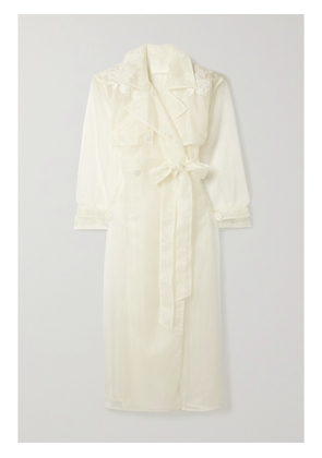 Danielle Frankel - Allegra Corded Lace-trimmed Organza And Tulle Trench Coat - Ivory - XS/S,M/L