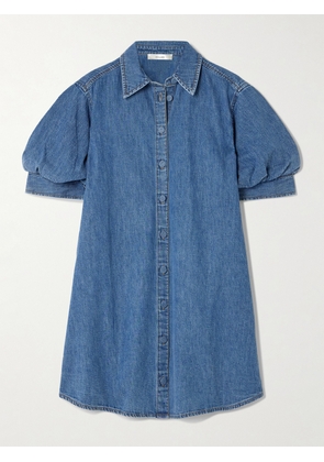 FRAME - The Play Denim Mini Shirt Dress - Blue - x small,small,medium,large