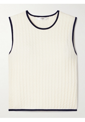 FRAME - Cable-knit Cashmere And Silk-blend Vest - Ivory - x small,small,medium,large