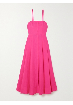 Gabriela Hearst - Margritte Pleated Linen Midi Dress - Pink - IT36,IT38,IT40,IT42,IT44,IT46,IT48