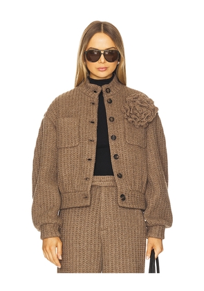 GIUSEPPE DI MORABITO Rosette Bomber in Brown. Size 40. Also in 42.