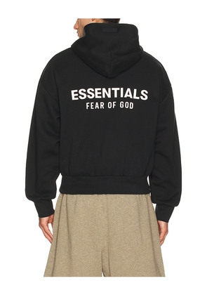 Fear of God ESSENTIALS Classic Full Zip Up Hoodie in Black. Size L. Also in M, XL/1X.