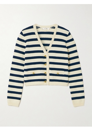 FRAME - The Harbor Striped Cotton-blend Cardigan - Cream - x small,small,medium,large,x large