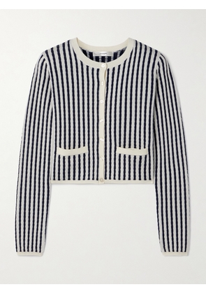 FRAME - Cable-knit Cashmere And Silk-blend Cardigan - Off-white - x small,small,medium,large