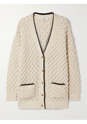FRAME - The Bauble Textured-knit Cotton Cardigan - Cream - x small,small,medium,large,x large
