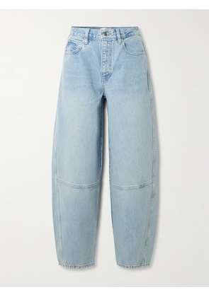 FRAME - The Twisted Paneled High-rise Straight-leg Jeans - Blue - 23,24,25,26,27,28,29,30,31,32