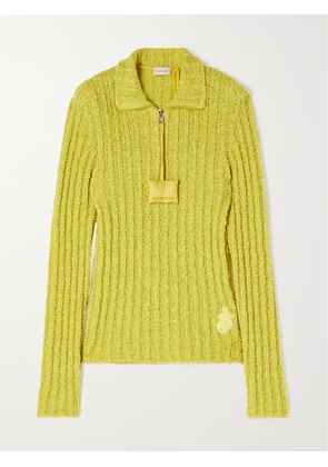 Moncler Genius - + Jw Anderson Appliquéd Ribbed Cotton-blend Bouclé Sweater - Yellow - x small,small,medium,large