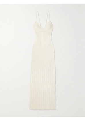 KHAITE - Olympia Ribbed Cotton-blend Maxi Dress - Ivory - x small,small,medium,large,x large