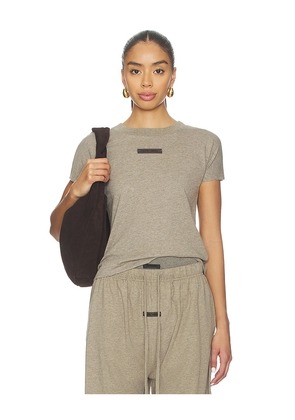 Fear of God ESSENTIALS Cap Sleeve Tee in Taupe. Size L. Also in S, XS.