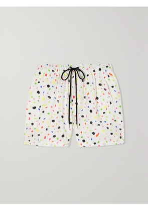 CHRISTOPHER KANE - Printed Cotton-poplin Shorts - White - x small,small,medium,large,x large