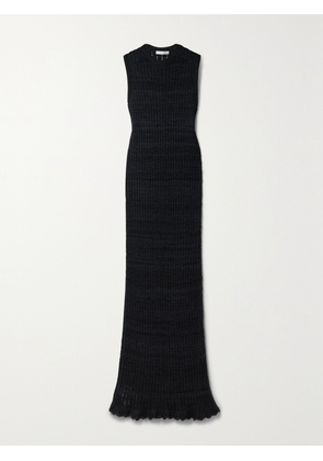The Row - Cutro Open-knit Silk Maxi Dress - Blue - x small,small,medium,large,x large