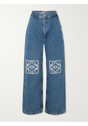 LOEWE - Anagram Baggy Appliquéd High-rise Wide-leg Jeans - Blue - FR 32,FR 34,FR 36,FR 38,FR 40,FR 42,FR 44