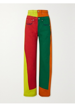 LOEWE - Patchwork High-rise Wide-leg Jeans - Orange - FR 32,FR 34,FR 36,FR 38,FR 40,FR 42