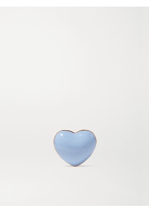 Alison Lou - Mini Puffy Heart 14-karat Gold And Enamel Earring - Blue - One size