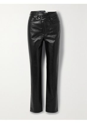 AGOLDE - Criss Cross Recycled Leather-blend Pants - Black - 23,24,25,26,27,28,29,30,31,32