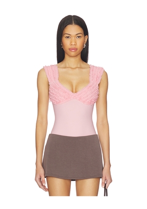 Free People Party Favor Bodysuit in Pink. Size L. Also in XS, S, M.