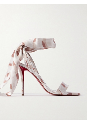 Christian Louboutin - Miss Z 100 Printed Satin Sandals - Pink - IT36,IT36.5,IT37,IT37.5,IT38,IT38.5,IT39,IT39.5,IT40,IT40.5,IT41,IT41.5,IT42