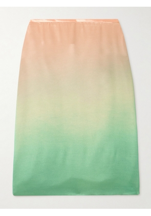 Jil Sander - Dégradé-satin Midi Skirt - Green - FR 32,FR 34,FR 36,FR 38,FR 40,FR 42,FR 44