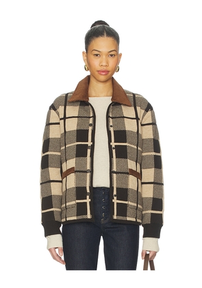 Guest In Residence Quilted Plaid Liner Jacket in Brown. Size M. Also in S.