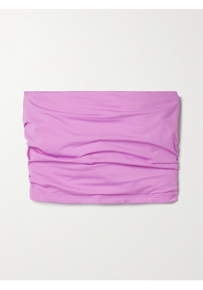 BONDI BORN - Raina Gathered Bandeau Bikini Top - Pink - x small,small,medium,large,x large