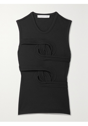Christopher Esber - Embellished Ribbed-knit Tank - Black - UK 4,UK 6,UK 8,UK 10,UK 12,UK 14