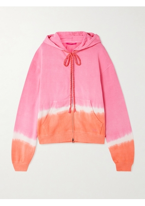 The Elder Statesman - Tie-dyed Cotton And Cashmere-blend Jersey Hoodie - Pink - x small,small,medium,large