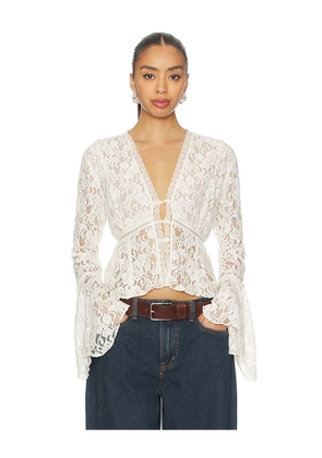 Free People Whispering Love Lace Top in Cream. Size L. Also in XS, S, M.