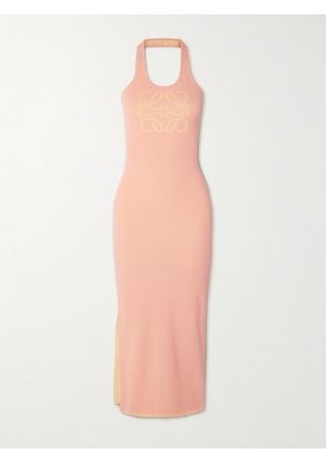 LOEWE - + Paula's Ibiza Jacquard-woven Ribbed Stretch-jersey Midi Dress - Pink - x small,small,medium,large