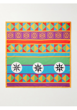 LOEWE - + Paula's Ibiza Printed Silk-twill Scarf - Multi - One size