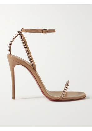 Christian Louboutin - So Me 100 Studded Leather Sandals - Neutrals - IT34,IT34.5,IT35,IT35.5,IT36,IT36.5,IT37,IT37.5,IT38,IT38.5,IT39,IT39.5,IT40,IT40.5,IT41,IT41.5,IT42