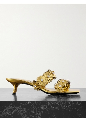 LOEWE - + Paula's Ibiza Crystal-embellished Metallic Leather Sandals - Gold - IT35,IT36,IT37,IT38,IT39,IT40,IT41