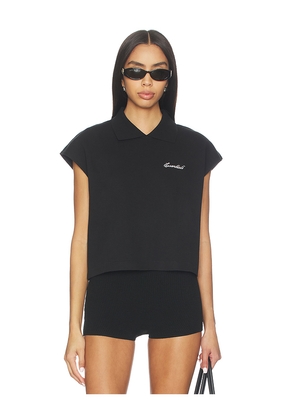 Fear of God ESSENTIALS Cropped Pique Polo Top in Black. Size S. Also in XS.
