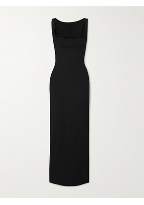 SKIMS - Soft Lounge Lace Scoop Neck Long Dress - Onyx - Black - XXS,XS,S,M,L,XL,2XL,3XL