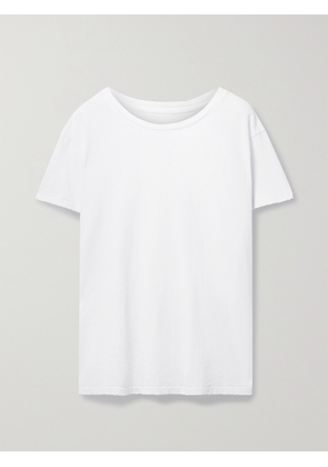 Nili Lotan - Brady Distressed Cotton-jersey T-shirt - White - x small,small,medium,large,x large