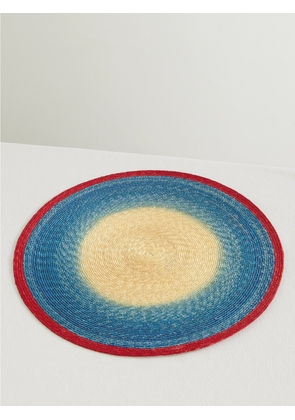 La DoubleJ - Sunset Set Of Two Painted Straw Placemats - Blue - One size