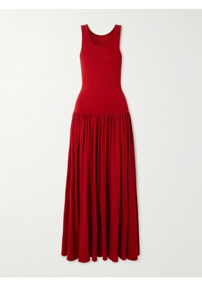 Loulou de Saison - Jada Gathered Knitted Maxi Dress - x small,small,medium,large,x large