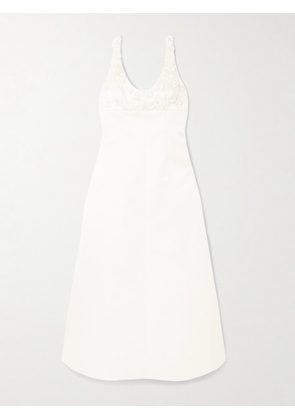 Emilia Wickstead - Abella Embellished Mikado Midi Dress - Ivory - UK 4,UK 6,UK 8,UK 10,UK 12,UK 14,UK 16