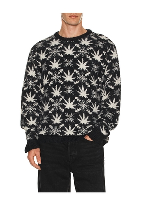 HUF Arctic Plantlife Crewneck Sweater in Black. Size L. Also in S, M, XL/1X.