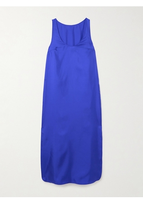 Loulou de Saison - Nada Silk-twill Midi Dress - Blue - x small,small,medium,large,x large